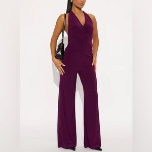 Purple Halter Wide Leg Jumpsuit NEW 🏷️